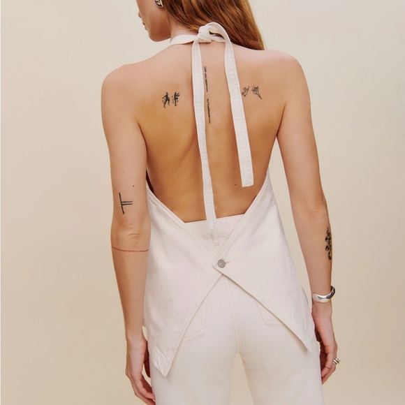 Reformation Brittany Denim Halter Top - Picture 2 of 7